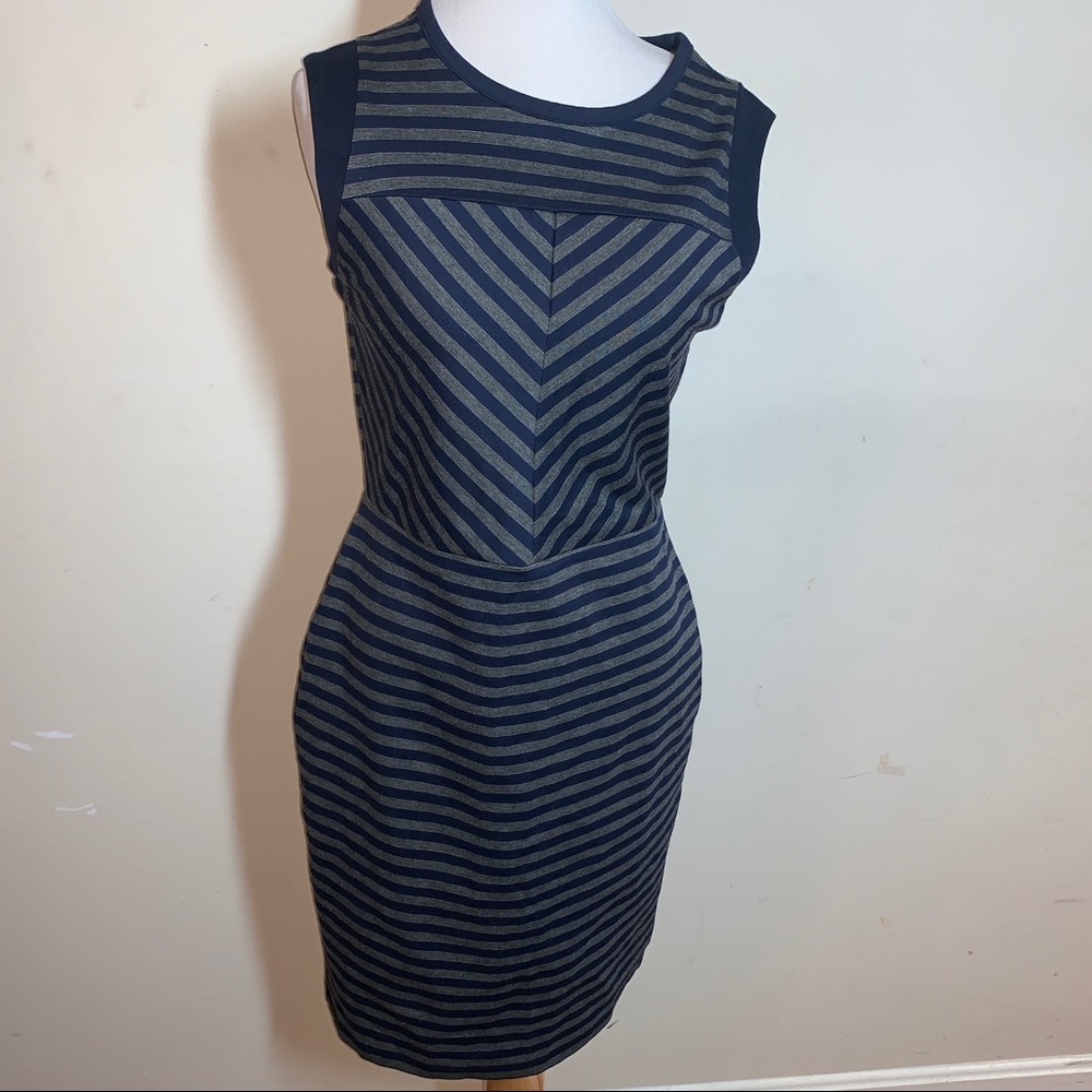 Sleeveless Blue and Gray Dress